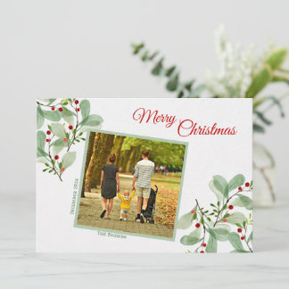 Elegant groen Vrolijk kerstvakantie Kaart