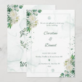 Elegant Groen Water Splash Bruiloft Uitnodiging Ka (Voorkant / Achterkant)