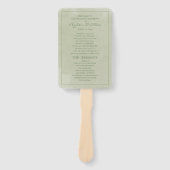 Elegant groen waterverf bruiloftsprogramma handwaaier (Voorkant)