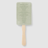 Elegant groen waterverf trouwprogramma handwaaier (Achterkant)