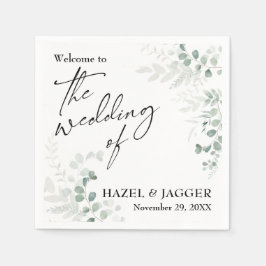 Elegant groen Welkom op de bruiloft van Servet