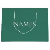 Elegant Groen & Wit Aangepaste Script Naam Groot Cadeauzakje (Voorkant)