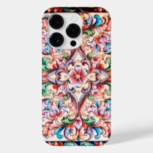 ELEGANT GROENE BLUE PINK RED FLORAL FANTASY Case-Mate iPhone 14 PRO HOESJE