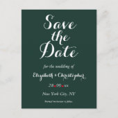 Elegant groene bos bruiloft 'save the date' briefkaart (Voorkant)