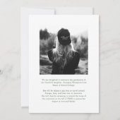 Elegant Groene Bow Foto Afstuderen Aankondiging (Achterkant)