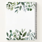 Elegant Groene Eucalyptus Custom Recept Boek (Achterkant)
