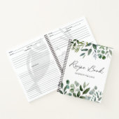 Elegant Groene Eucalyptus Custom Recept Boek (Binnen)