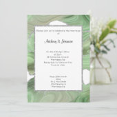 ELEGANT GROENE GLITTER MARBLE WEDDING INVITATION KAART (Staand voorkant)
