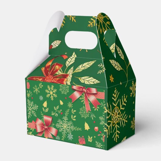 Elegant Groene Kerst V2 Bedankdoosjes (Achterkant)