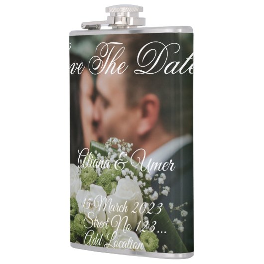 Elegant groene kus bewaar de datum heupfles (Links)