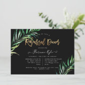 Elegant Groene Oefen Diner, Palmen Kaart (Staand voorkant)
