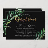 Elegant Groene Oefen Diner, Palmen Kaart (Voorkant / Achterkant)