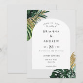 Elegant, Groene Palm, Boog Kaart (Voorkant / Achterkant)