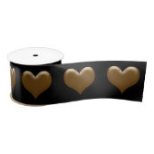 Elegant groot hart van goudgeborsteld goudzwart lint (Spoel)