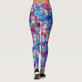 Elegant grote kleurrijke vlinders bloemen op rood leggings (Achterkant)