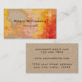 Elegant Grunge Kraft Brown Oranje Rust Terracotta Visitekaartje (Voorkant / Achterkant)