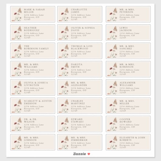 Elegant Guest Adresetiketten Sticker (Vel)