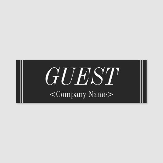 Elegant "GUEST" Name Tag (Voorkant)