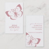 elegant haar stylist vlinderroze eenvoudig  visitekaartje (Voorkant / Achterkant)