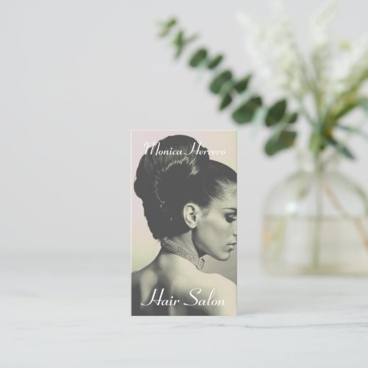 Elegant haarstijl visitekaartje (Staand voorkant)