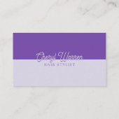 Elegant Haarstylist Script Paarse Minimal QR Code Visitekaartje (Achterkant)