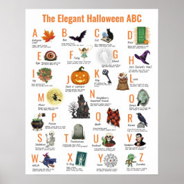 Elegant Halloween ABC Poster | Vintage 1950s Style Poster