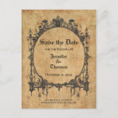 Elegant halloween bruiloft, behalve het date brief aankondigingskaart (Voorkant)