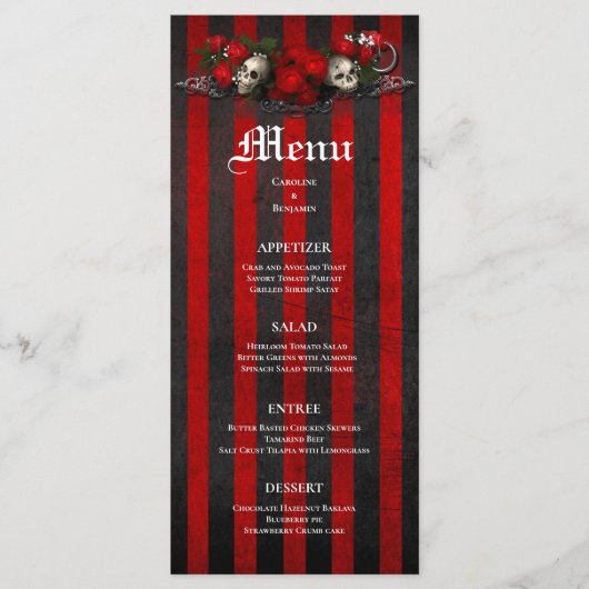 Elegant Halloween bruiloft menu (Voorkant)