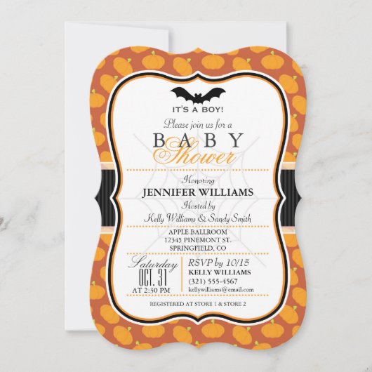 Élégant Halloween thème Baby shower Invitation (Devant)
