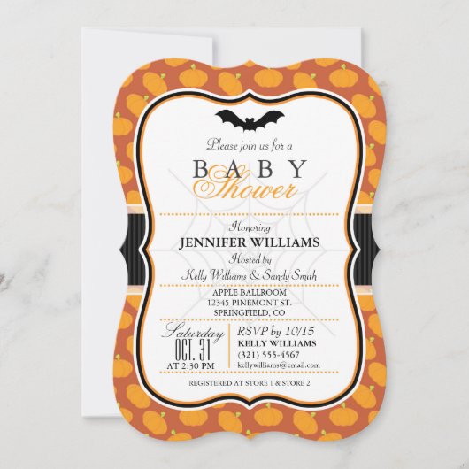 Élégant Halloween thème Baby shower Invitation (Devant)