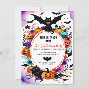 Elégant Halloween Watercolor Party Invitation