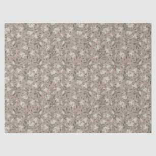 Elegant hand-Drawn Floral Lily Neutral Brown Tissuepapier