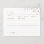 Elegant hand drawn floral terracotta Recipe Card Briefkaart (Voorkant)