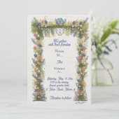 Elegant Hand-Drawn Floral Wedding Invitation  (Debout devant)