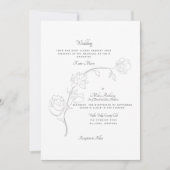 Elegant hand-Drawn Jasmine B/W Beide ouders Kaart (Voorkant)