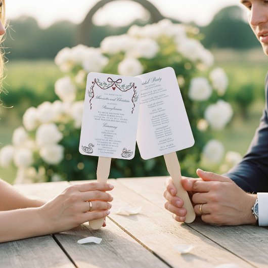 Elegant hand drawn  Wedding Ceremony Program Fans Handwaaier