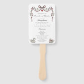 Elegant hand drawn  Wedding Ceremony Program Fans Handwaaier (Voorkant)