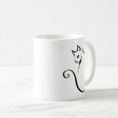 Elegant hand getekend 5 lijnen met dubbelzijdige M Koffiemok (Voorkant rechts)