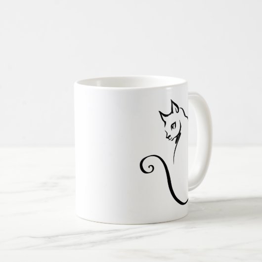 Elegant hand getekend 5 lijnen met dubbelzijdige M Koffiemok (Voorkant rechts)