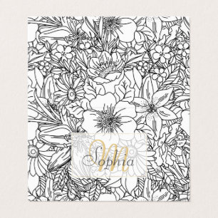 Elegant Hand getrokken bloemenkrabbelsontwerp Visitekaartjes