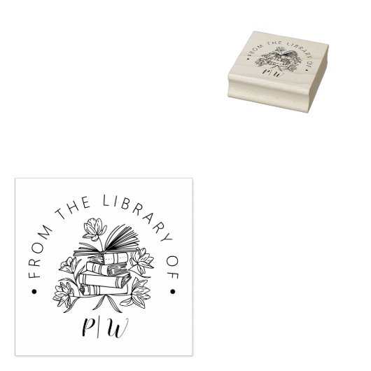 Elegant hand-getrokken de Aangepaste Initialen van Rubberstempel (Gestempeld)