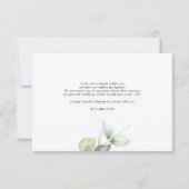 Elegant Hand-Lettered Eucalyptus Greenery Wedding Bedankkaart (Achterkant)