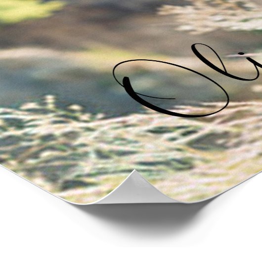 Elegant Hand Lettered Script Custom Photo Wedding Poster (Hoek)