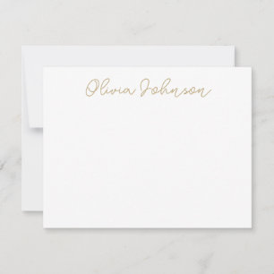 Elegant hand Lettered Script Gold White Note Kaart Notitiekaartje