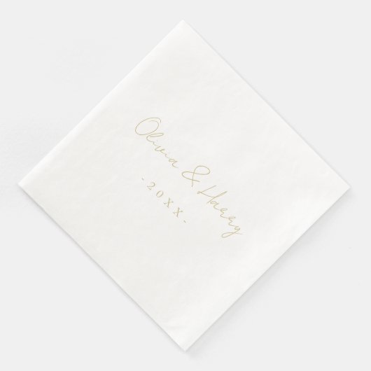 Elegant Hand Lettered Script Wedding Paper Napkin Servet (Hoek)