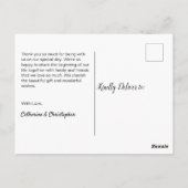 Elegant Hand Lettered Wedding Bedankt Briefkaart (Achterkant)