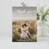 Elegant Hand Lettered Wedding Foto Hartelijk dank Bedankkaart (Staand voorkant)
