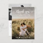 Elegant Hand Lettered Wedding Foto Hartelijk dank Bedankkaart (Voorkant / Achterkant)