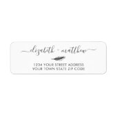 Elegant Hand Lettered Wedding Return Address Label (Voorkant)