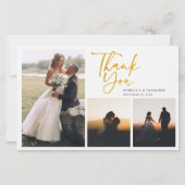 Elegant hand-Letterige bruiloft foto's Dank je wel Briefpapier (Voorkant)